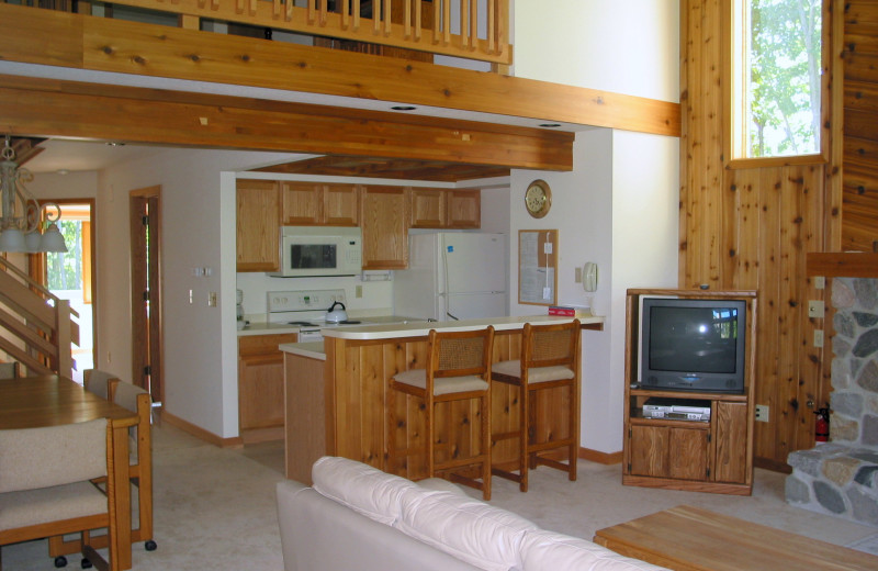 Rental kitchen at Hamlet Village Resort Condominiums.u