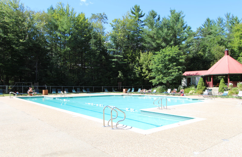 Outdoor pool at Attitash Mountain Village Resort.