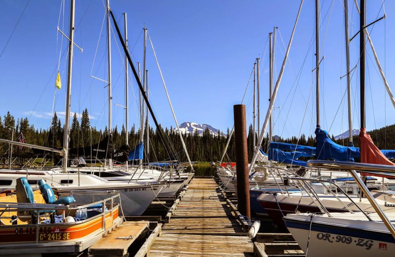 Fishing boats at Elk Lake Resort.