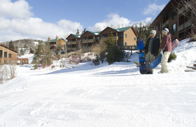 Snowboarding at Eagle Ridge at Lutsen Mountain.