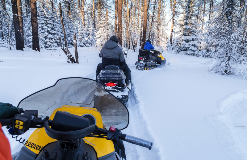 Snowmobiling at River Bend's Resort & Walleye Inn.