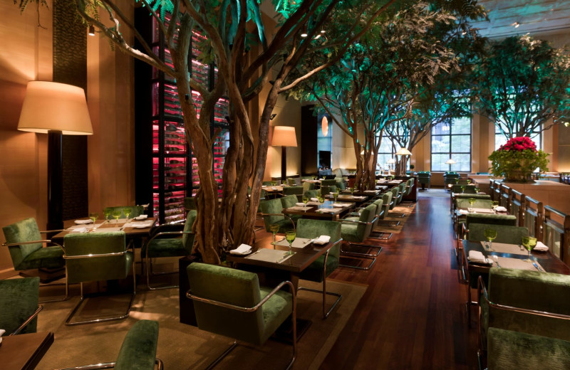 Dining at Four Seasons Hotel New York.