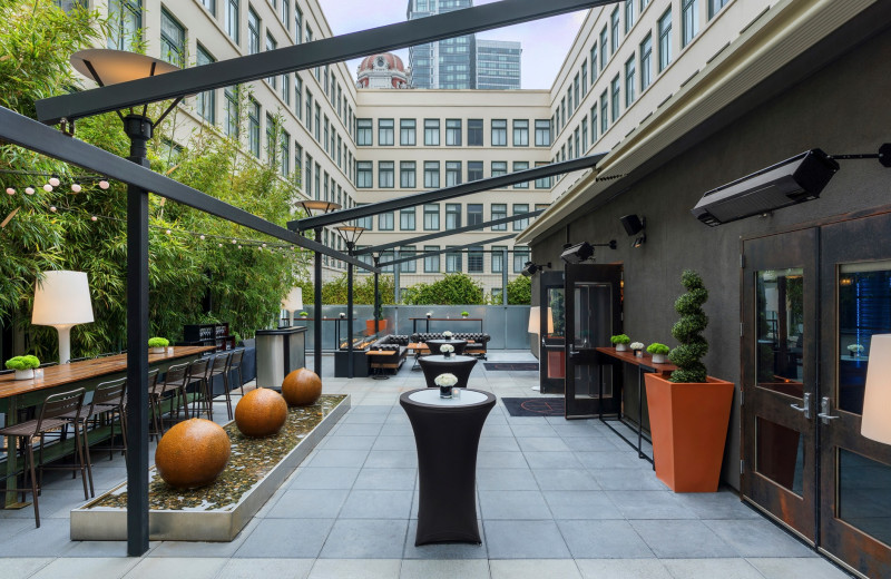 Patio at Hotel Zelos San Francisco.