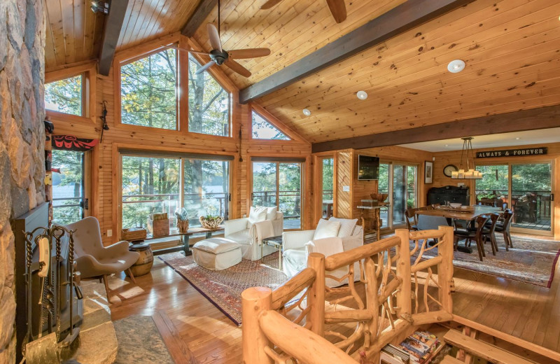 Rental living room at Muskoka District Rentals.