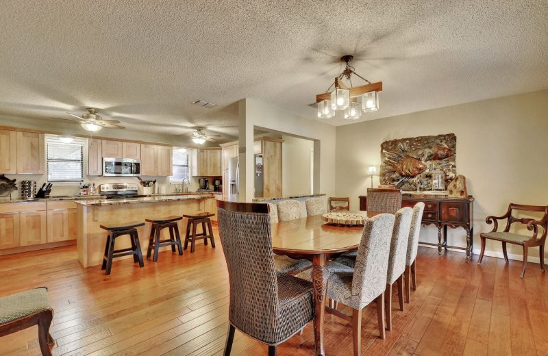 Rental kitchen at Shady Grove Vacation Home on Lake LBJ.