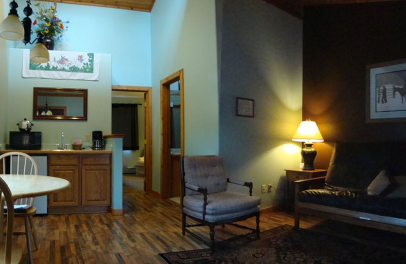 Guest living room at Bristlecone Lodge.