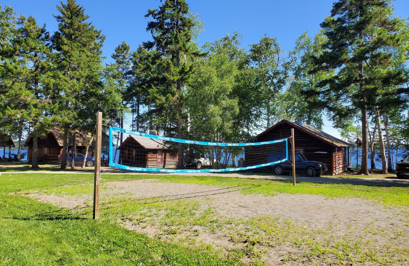 Volleyball court at The Birches Resort.