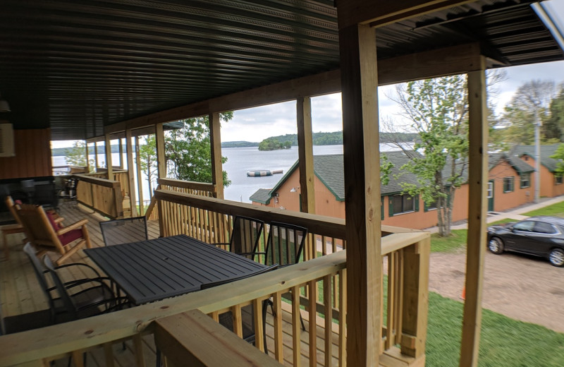 Cabin deck at Campfire Bay Resort.
