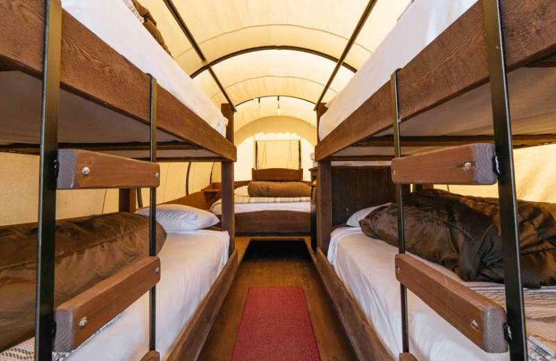 Wagon interior at Zion Ponderosa Ranch Resort.