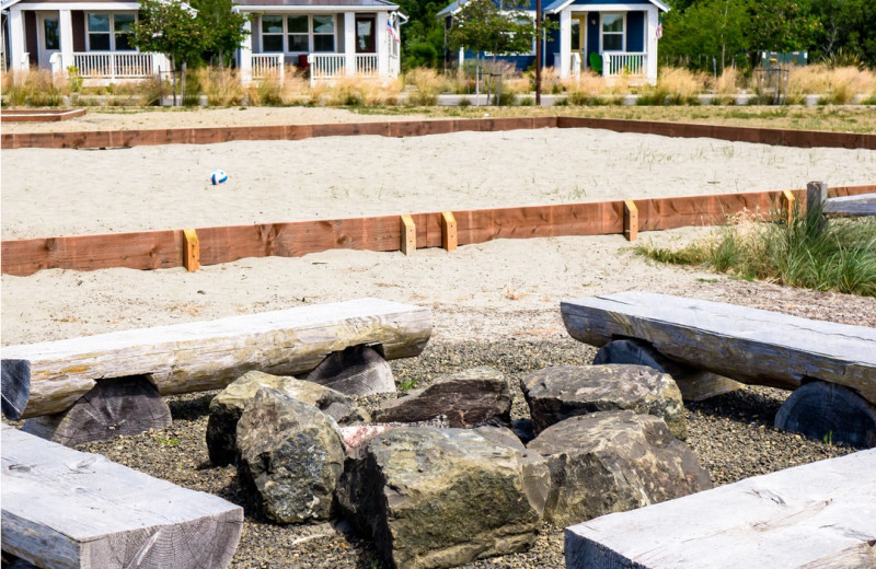 Fire pit at Oyhut Bay Seaside Village.