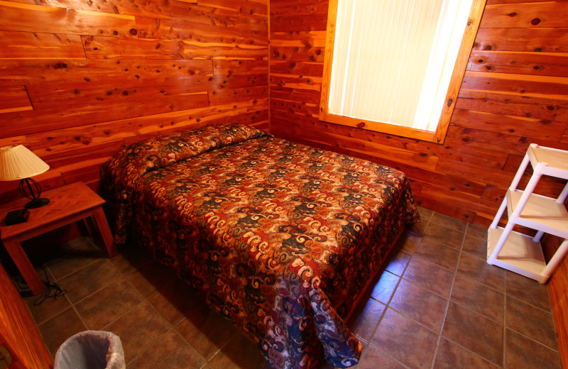 Bedroom at Ozark Cabins.