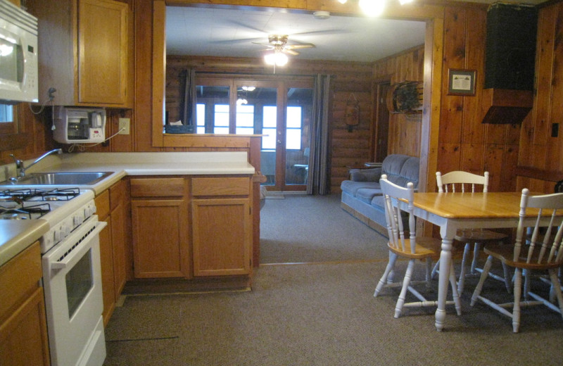 Cabin interior at Pine Tree Cove Resort.