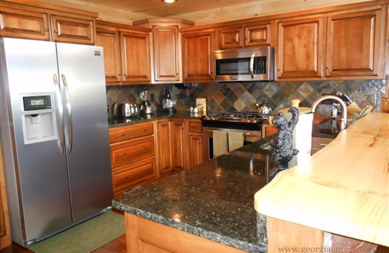 Fully equipped kitchen at Enchanted Mountain Retreats, Hot tub, pet friendly up to 6 guests