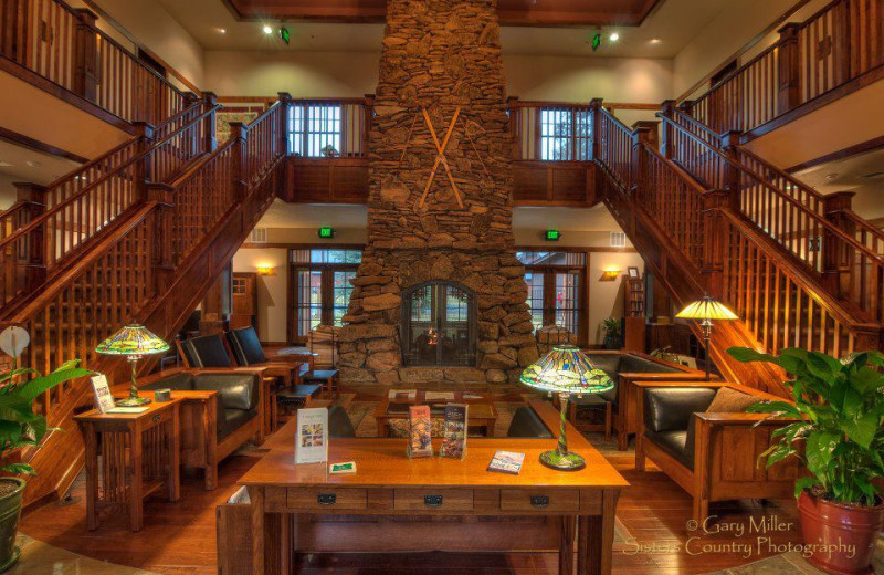 Lodge interior at FivePine Lodge.