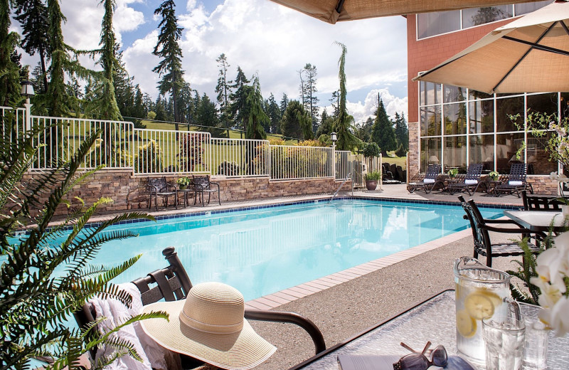 Outdoor pool at Olympic Lodge.