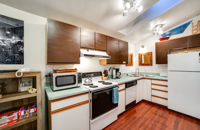 Rental kitchen at Mt. Baker Lodging.