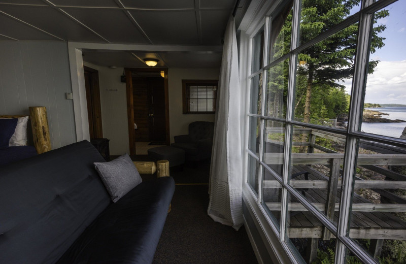 Cabin living room at Stonegate on Superior.