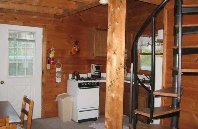 Cabin interior at The Cabins on Harvey's Lake.