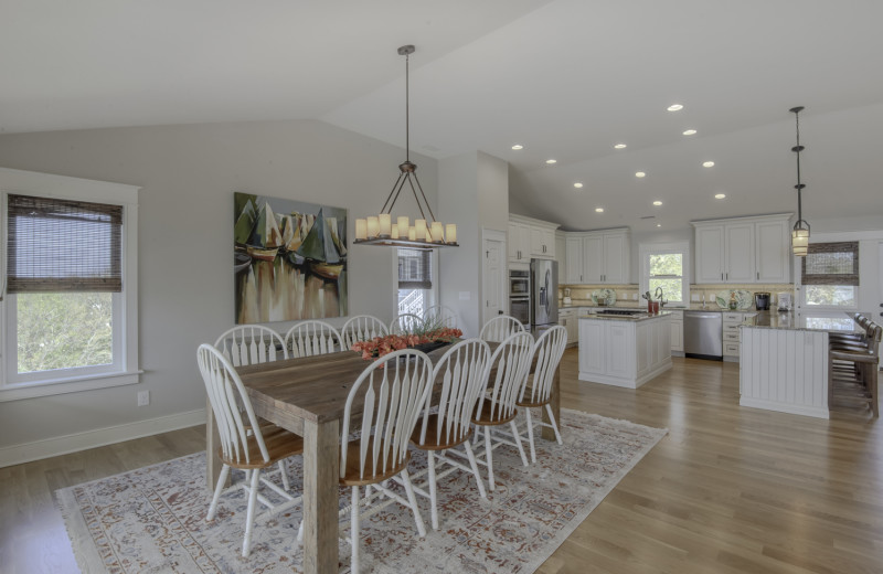 Rental kitchen at Joe Lamb Jr. & Associates Vacation Rentals.