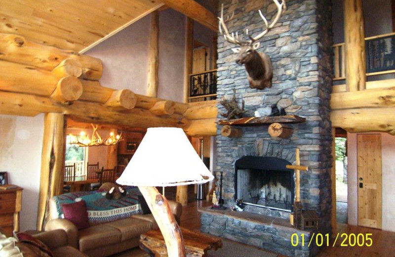 Cabin living room at Resort Properties of Angel Fire.