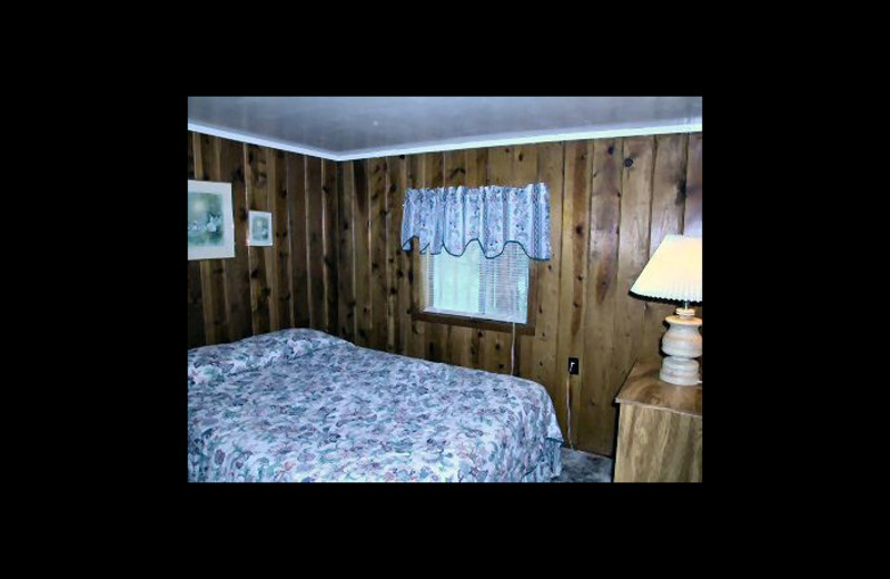 Cabin bedroom at Greer Mountain Resort.