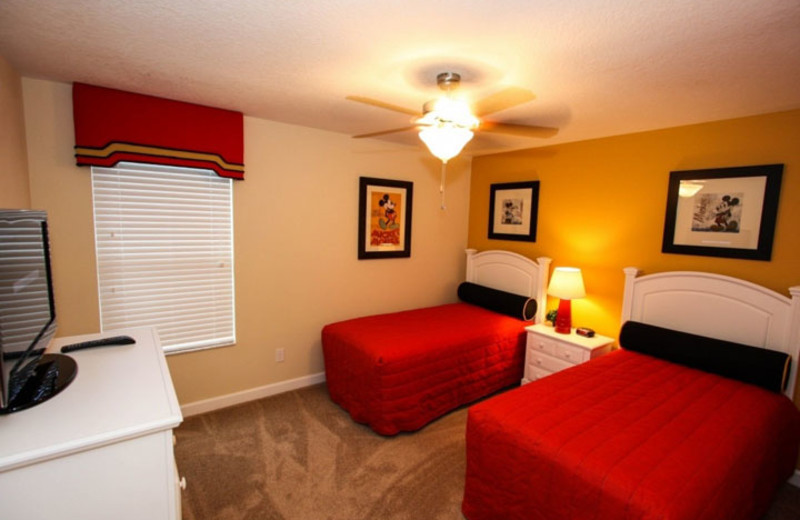 Rental bedroom at Vacation Pool Homes.