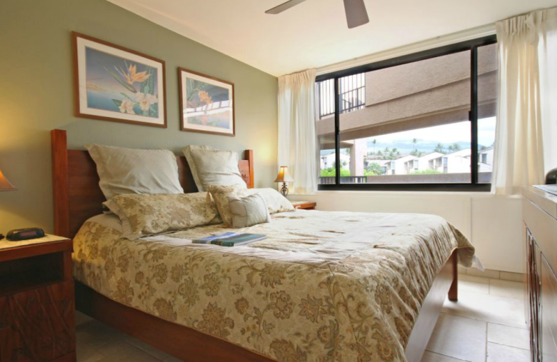 Vacation rental bedroom at Kamaole Sands.