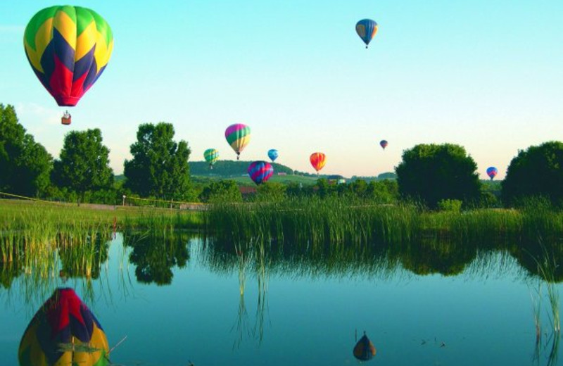 Hot Air Balloon In Sky at Eagle Ridge Resort