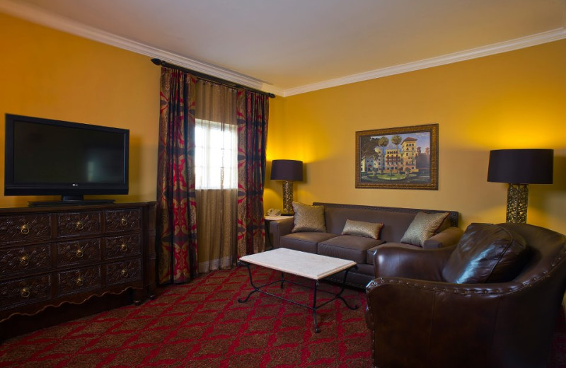 Guest living room at Casa Monica Hotel.