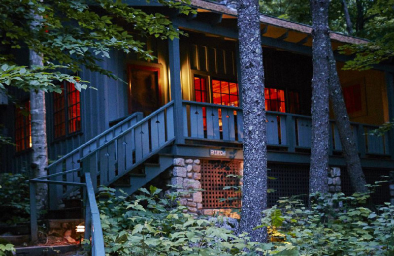 Cottage exterior at Migis Lodge.