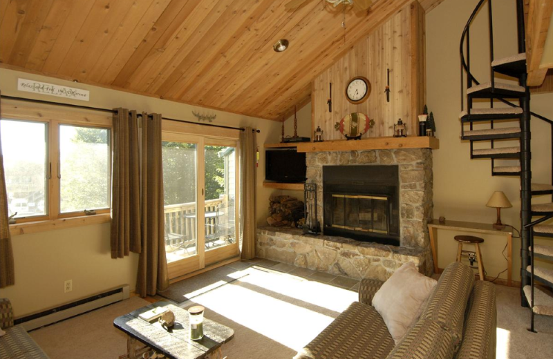 Vacation rental living room at Timberline Herzwoods and Northwoods Resort.