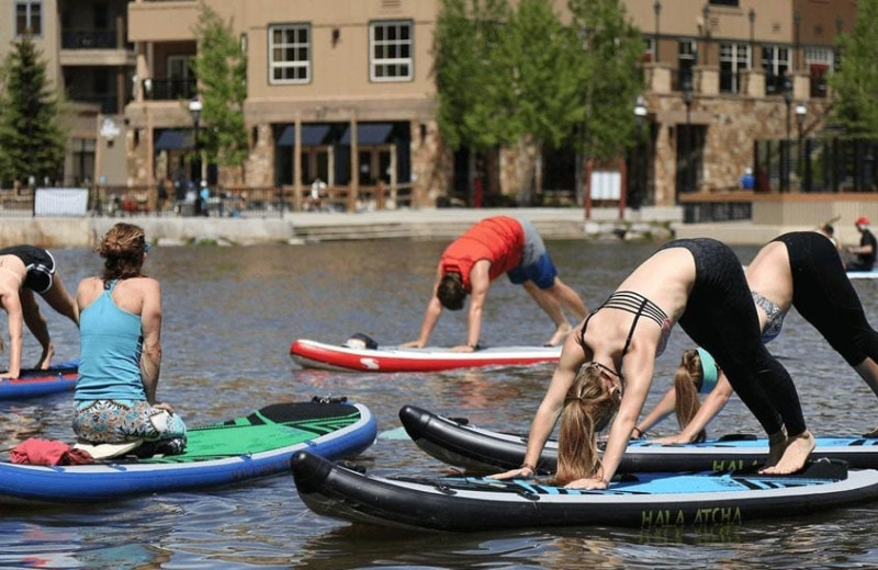 Paddle board at Grand Timber Lodge.