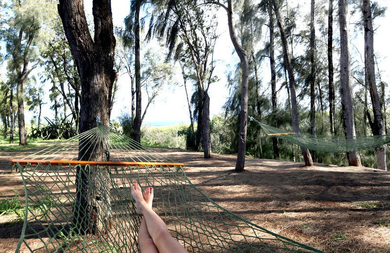 Relax in the hammocks at Lumeria Maui.