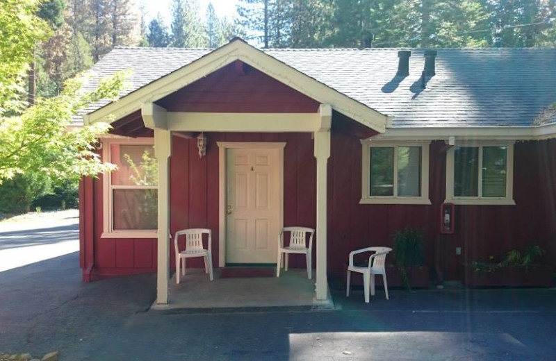 Cabin exterior at Long Barn Lodge.