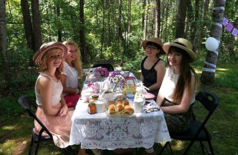 Picnic at Avenair Mountain Cabins.