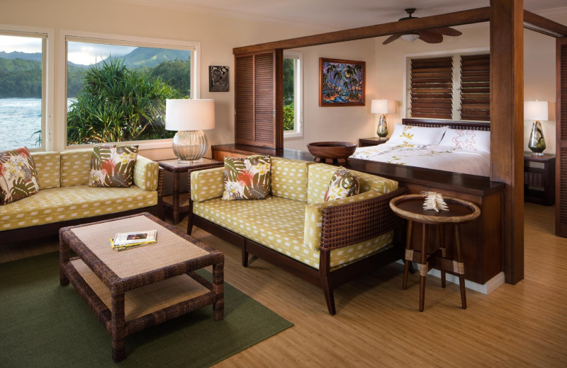 Guest room at Hanalei Colony Resort.