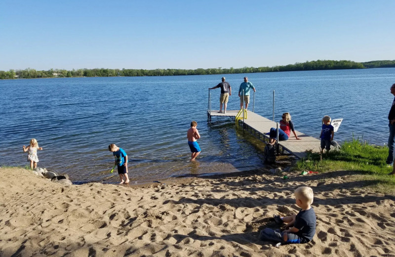 Beach at Spirit Lake Resort.