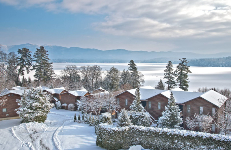 Exterior view of The Lodges at Cresthaven on Lake George.