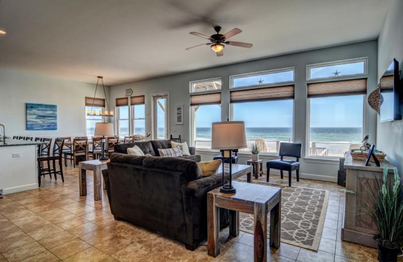 Rental living room at Topsail Realty.