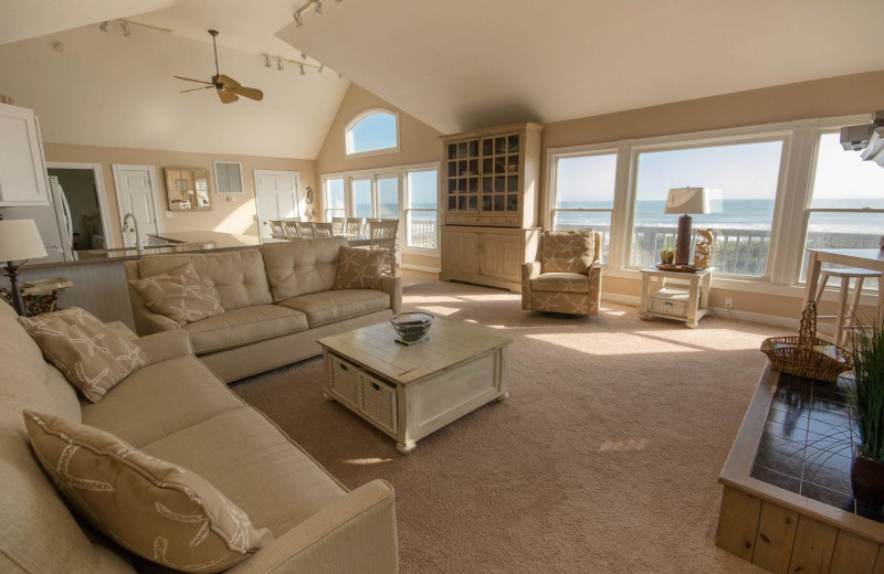 Rental living room at Beach Realty & Construction.