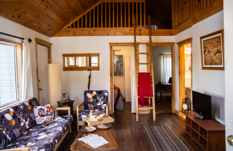 Cottage living room at Myers Cave Resort.