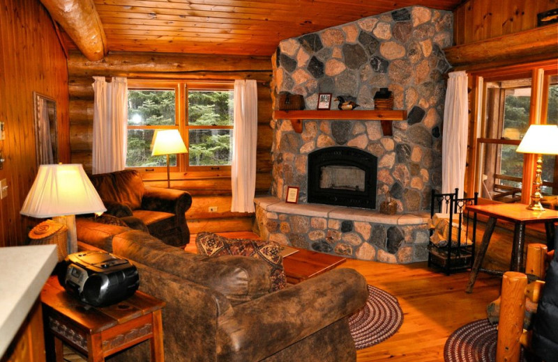 Living room at Bearskin Lodge.
