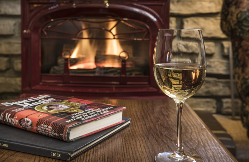 Guest fireplace at Glenlaurel, A Scottish Inn & Cottages.