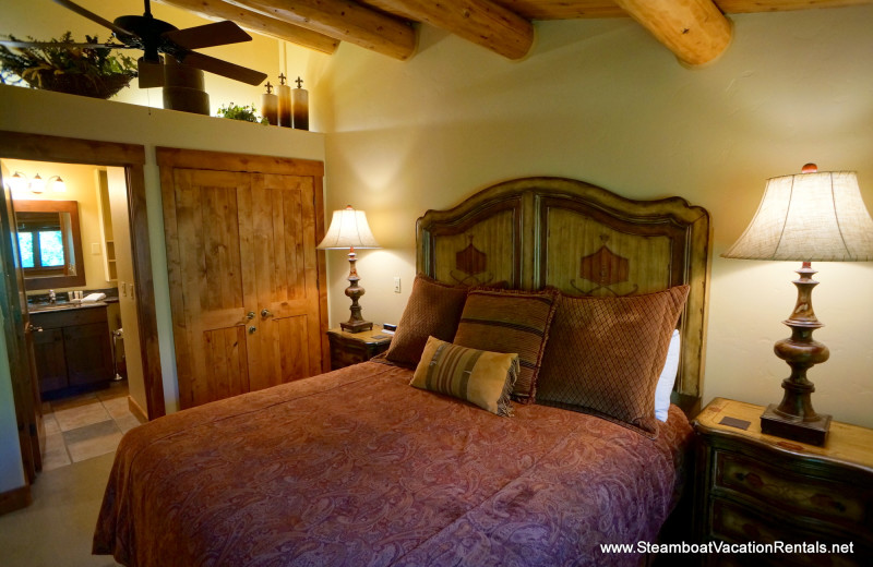 Rental bedroom at Steamboat Vacation Rentals.