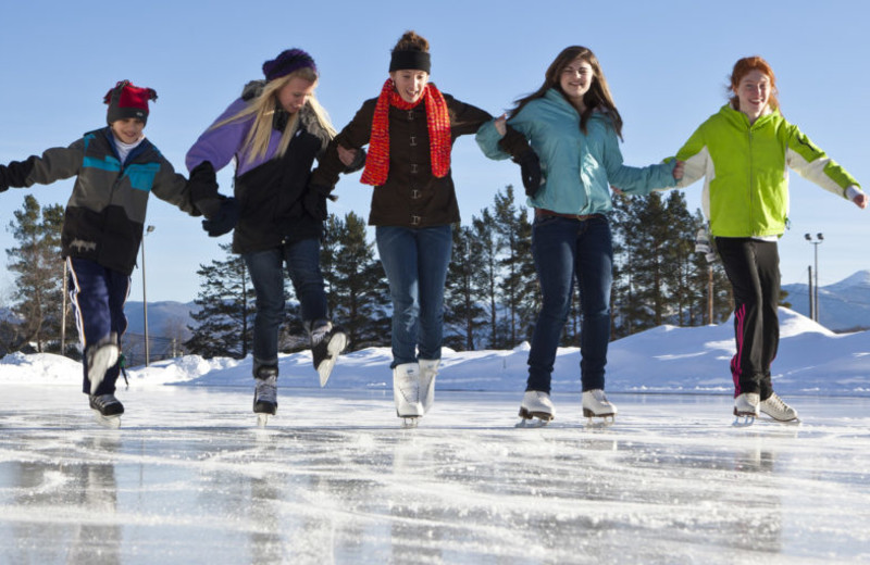 Ice skating at Moonlight Vacation Rentals.