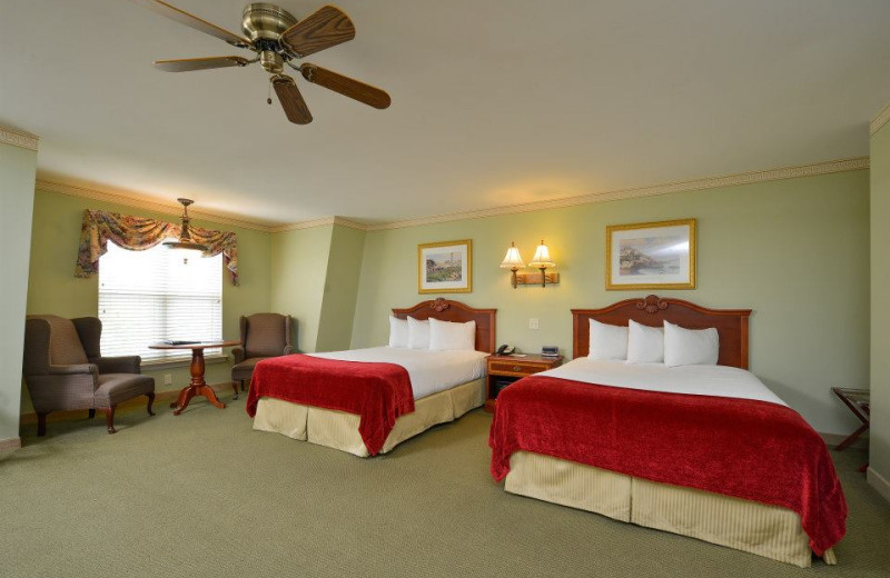 Guest room at Bar Harbor Grand Hotel.