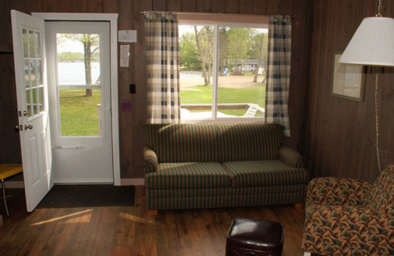 Cabin living room at Bell's Resort Bar and Grill.