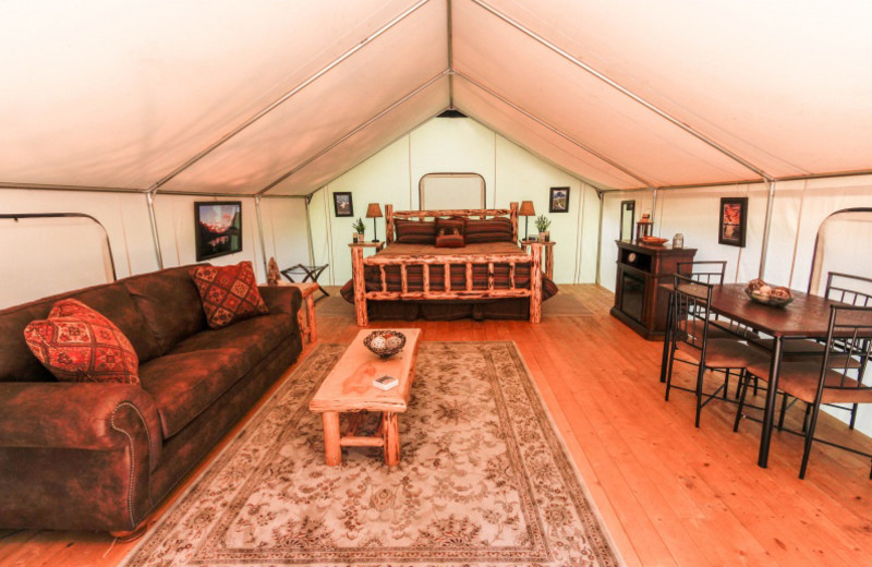 Seasonal Glamping Tent at North Forty Resort.