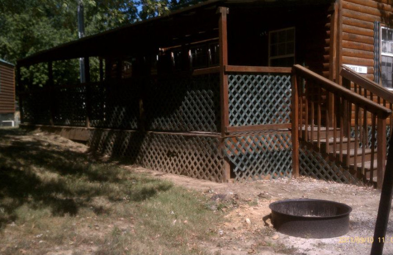 Cabin fire pit at Prizer Point Marina & Resort.