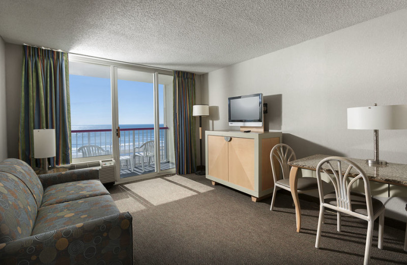 Guest living room at Crown Reef Resort.